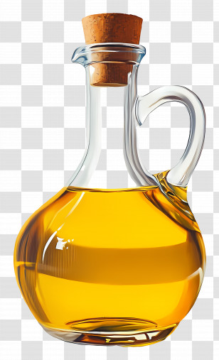 Cooking Oil - Glass Oil Bottle With Cork Transparent PNG