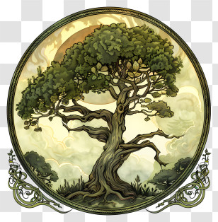 Arbor Day - Artistic Tree In A Circular Frame Transparent PNG