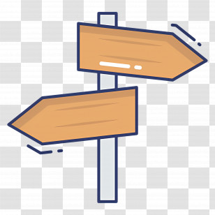 Wood Sign - Illustrated Wooden Signpost For Navigation Transparent PNG