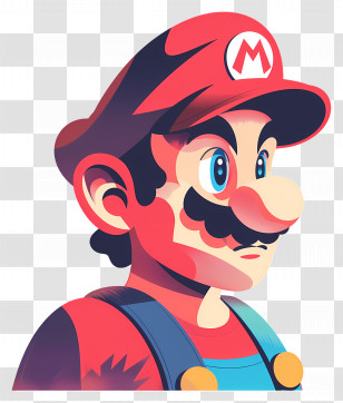 Mario - Cartoon Character Wearing Red Hat Transparent PNG