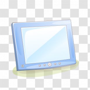Computer Monitor Text Rectangle - Hand-painted Blue TV Transparent PNG
