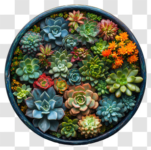 Cactus - Colorful Succulent Arrangement In Planter Transparent PNG