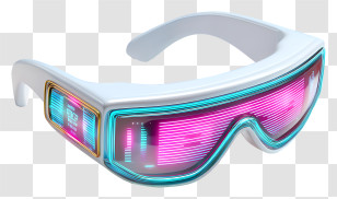 Futuristic Sunglasses - Futuristic Neon Glasses Transparent PNG