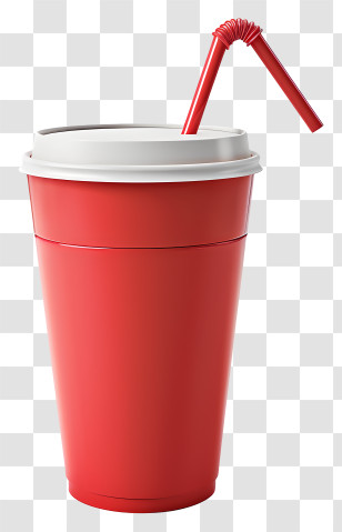 Soda Cup - Red Cup With Straw For Beverages Transparent PNG