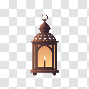 Ramadan Kareem Lantern - Traditional Lantern With Candle Light Transparent PNG