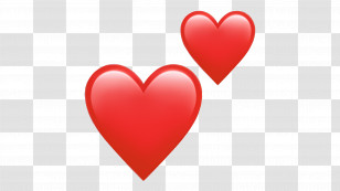 Two Hearts - Pair Of Red Lover Heart Symbols Transparent PNG