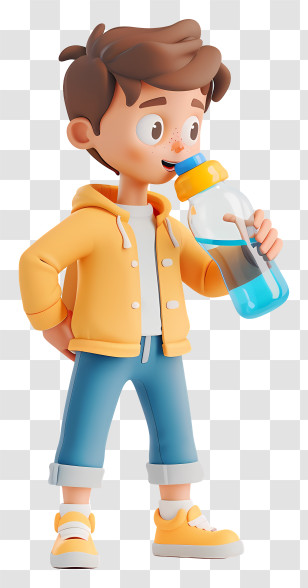 Drinking Water - Boy Drinking Water From Bottle Transparent PNG