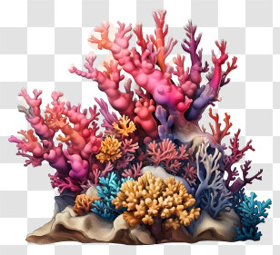 Coral Reefh Icon - Vibrant Coral Reef Illustration Transparent PNG