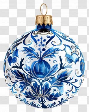 Blue And White Decorative Christmas Ornament - Beautiful Blue And White Christmas Ornament Transparent PNG
