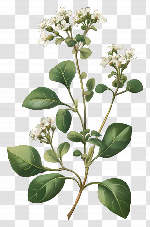 Blooming Scurvy Grass - Detailed Illustration Of A Medicinal Plant Transparent PNG
