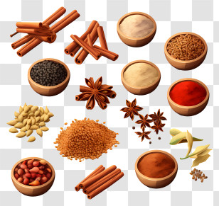 Spices - Spices Assorted Spices In Bowls Transparent PNG