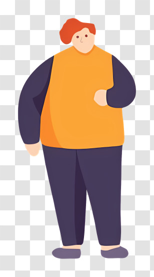 Fat Body - Man In Orange Vest Transparent PNG