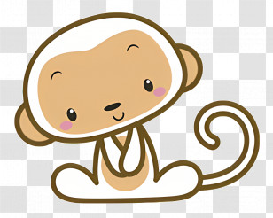 Hoho - Cute Cartoon Monkey In Animation Style Transparent PNG