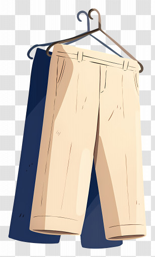 Pants On Hanger - Illustrated Beige And Navy Trousers On Hangers Transparent PNG