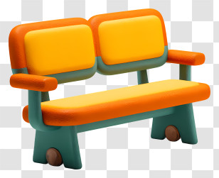 School Education Bench - Colorful Orange And Yellow Bench Transparent PNG