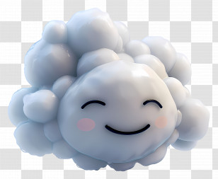 Cloud - Cute Smiling Cloud Cartoon Illustration Transparent PNG