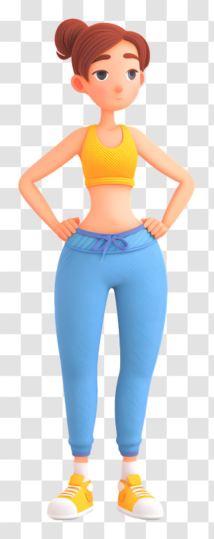 Girl Doing Weight Loss - Fit Woman In Colorful Sportswear Transparent PNG