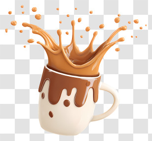 Splash Of Milk Coffee - Coffee Splashing From Mug Transparent PNG