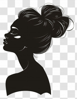 Beauty Woman Silhouette - Elegant Female Profile Silhouette Transparent PNG