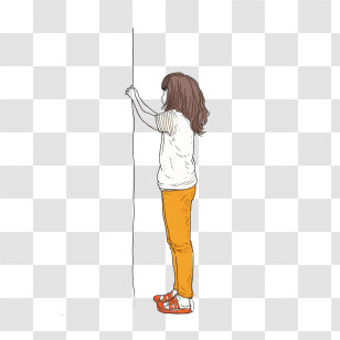 Sketch Girl
 - Girl Standing And Holding Rope Illustration Transparent PNG