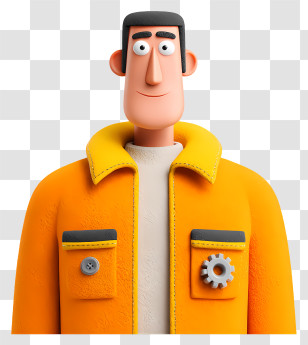 Ai Engineer - Cartoon Man In Yellow Jacket Transparent PNG