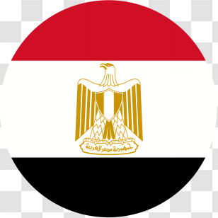 Egypt - Egyptian Flag With Golden Eagle Emblem Transparent PNG