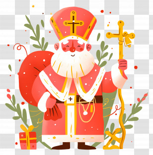 Saint Nicholas - Santa Claus Christmas Illustration Transparent PNG