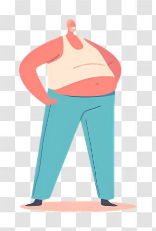 Fat Body - Casual Man Standing Transparent PNG