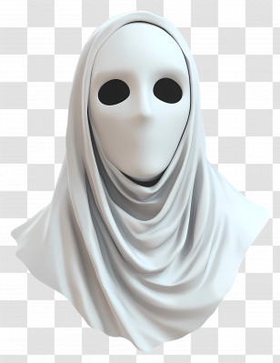 Ghost Face - Mysterious White Mask Character Transparent PNG