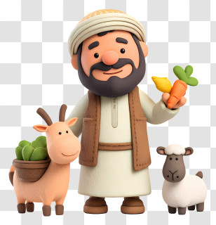 Arab Man Farmer - Farmer With Goat And Sheep Transparent PNG