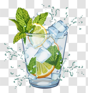 Mint Leaves - Refreshing Mojito Drink Illustration Transparent PNG