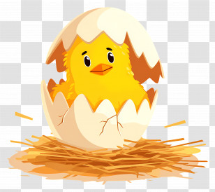 Hatching Eggs - Cute Chick Hatching From Eggshell Transparent PNG