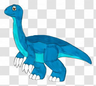 Dinosaur - Blue Cartoon Dinosaur Illustration Transparent PNG