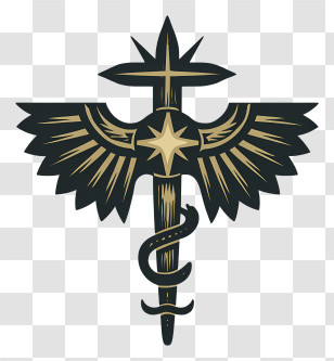Occult Symbol - Winged Caduceus Symbol Transparent PNG