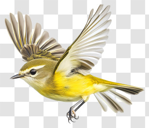 Vireo - Flying Bird With Spread Wings Transparent PNG