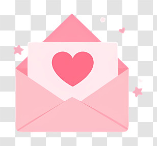 Mail - Romantic Love Letter In A Pink Envelope Transparent PNG