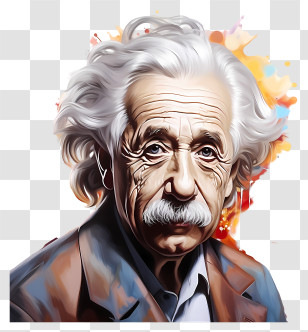 Multicolored Paints Albert Einstein Portrait - Creative Scientist Portrait In Colorful Style Transparent PNG