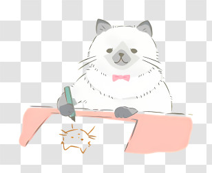 Cat Drawing Spider - Cute Cat Drawing A Picture Transparent PNG