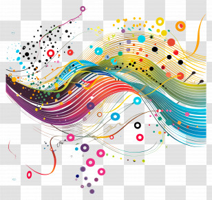 Big Data - Abstract Colorful Wave Artwork Transparent PNG