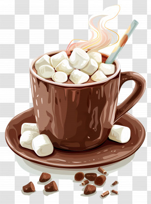 Hot Chocolate - Hot Chocolate With Marshmallows And Steam Transparent PNG
