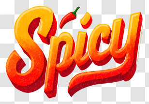 Spicy Logo - Spicy Red Script Text Transparent PNG