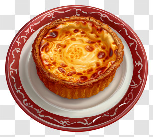 Pastel De Nata - Delicious Baked Pie On Plate Transparent PNG