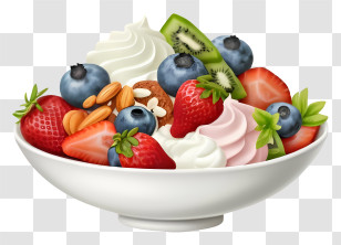 Fruit Salad - Bowl Of Fruit And Nut Dessert Transparent PNG