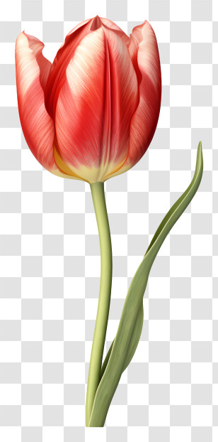 Red Tulip - Red Tulip Flower Botanical Illustration Transparent PNG