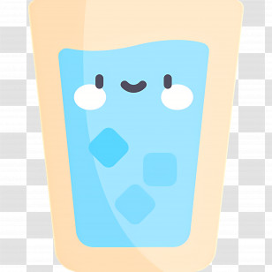 Water Glass - Cute Glass Of Water With Ice Cubes Transparent PNG