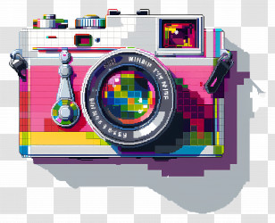 Pixel Camera - Pixel Art Vintage Camera Transparent PNG