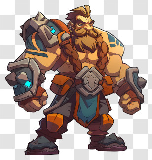 Game Figure - Cartoon Warrior Character In Fantasy Armor Transparent PNG