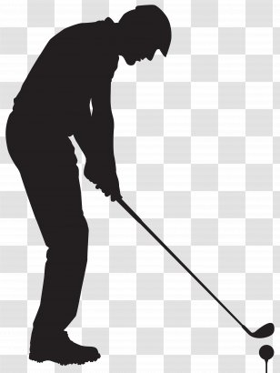 Golf Silhouette Clip Art - Golfer - Man Playing Image Transparent PNG