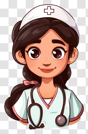 Nurse - Cute Nurse Character With Stethoscope Transparent PNG
