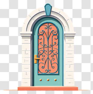 Ornate Door - Decorative Door With Ornate Design Transparent PNG